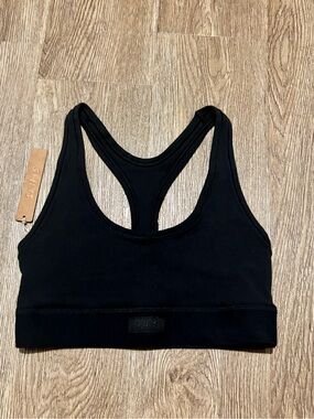 SKIMS Black Racerback Seamless Sports Bra
